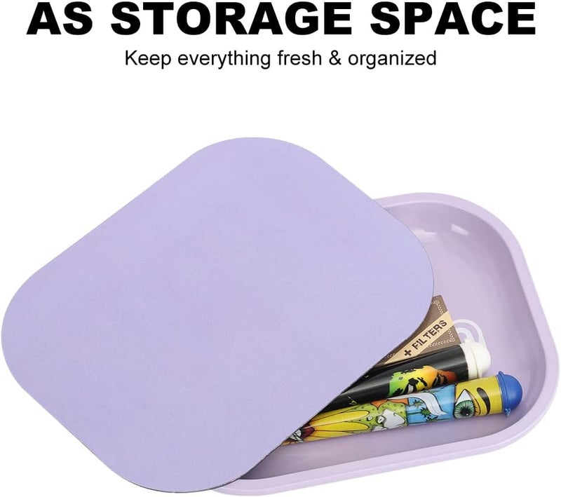 HOKirin Metal Tray With Soft Magnetic Lid, Small Blank With Spill Proof Cover, Cute Purple, Perfect for Home and On-The-Go, 7" x 5.5" x 0.6" - Image 5